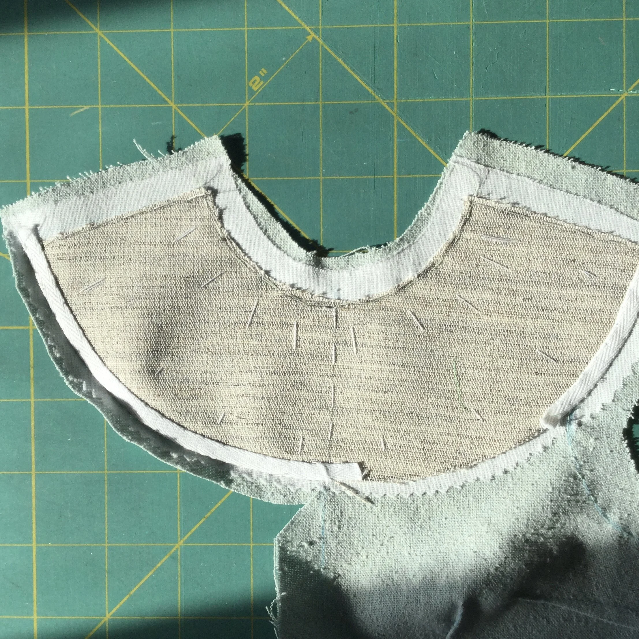 Clipped and trimmed seam allowance.