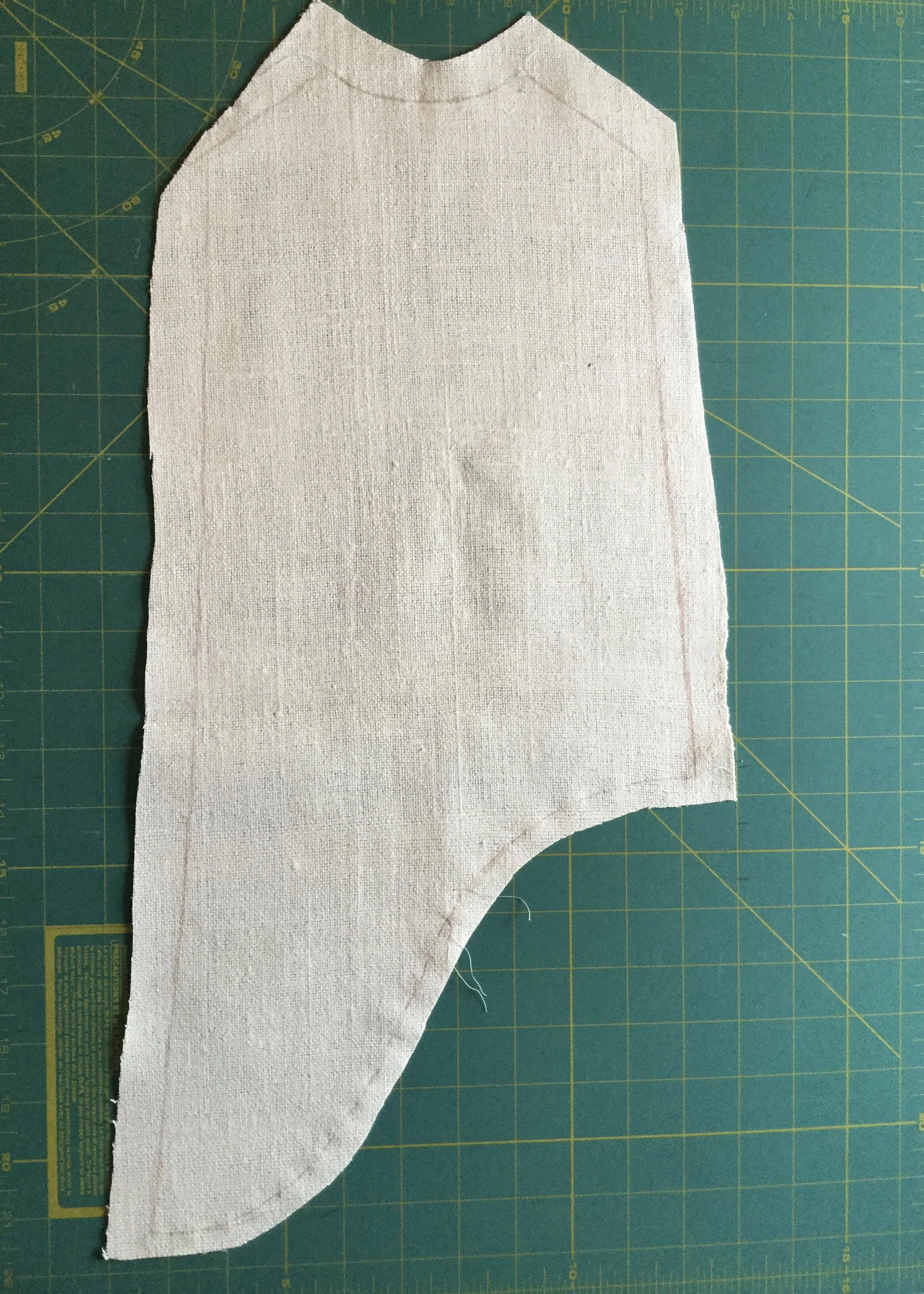 Cape lining, upper piece.