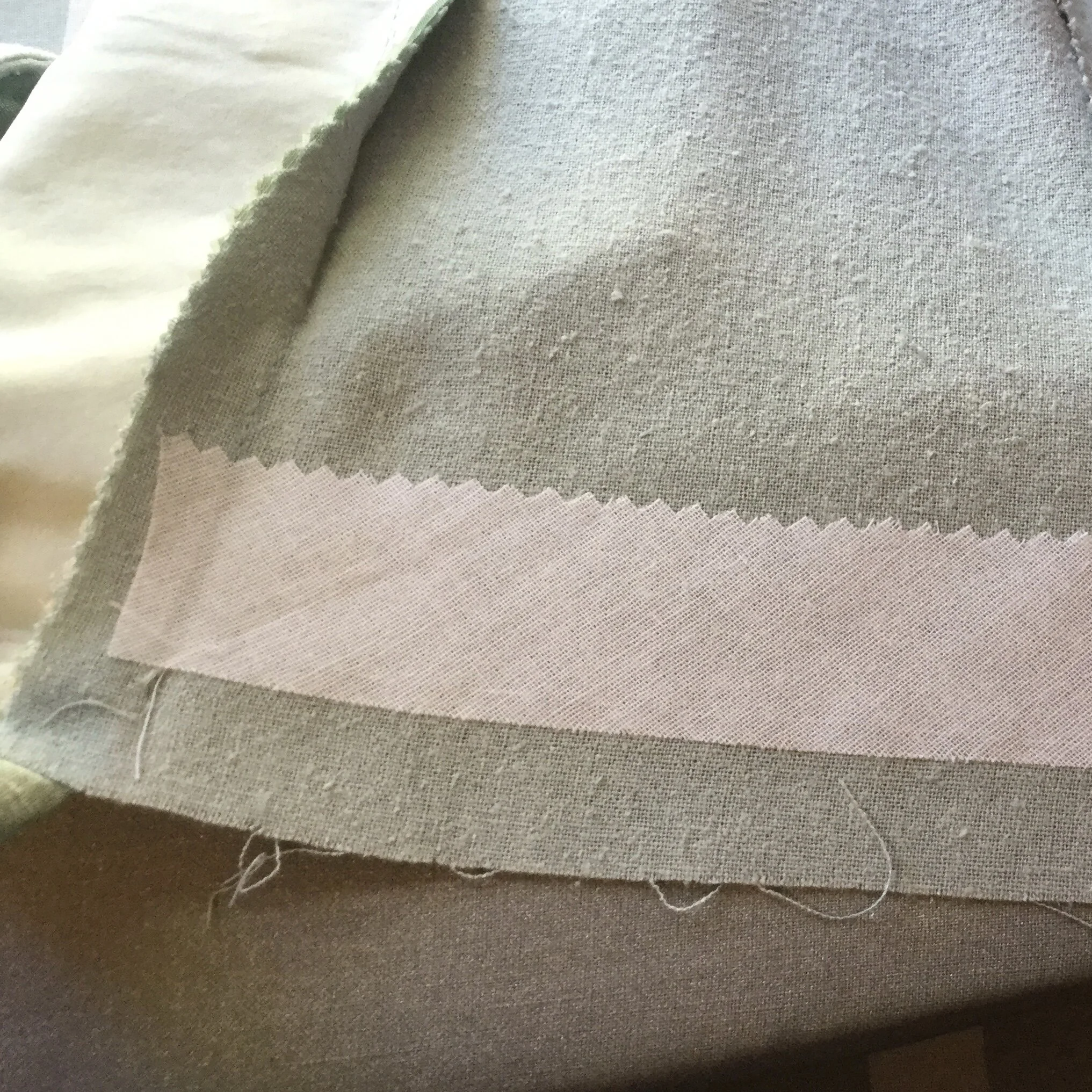 Interfacing along the hem.