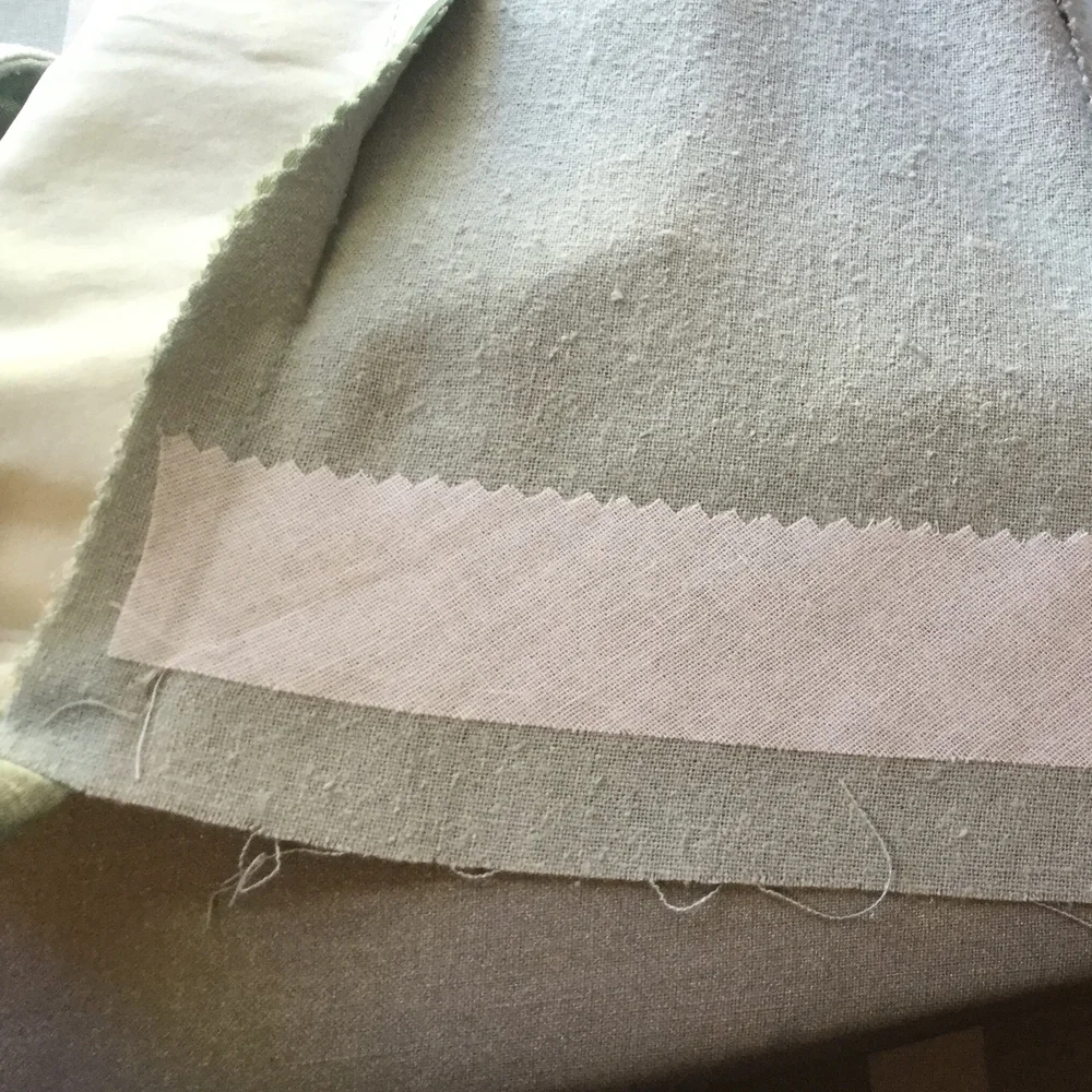 Interfacing along the hem.