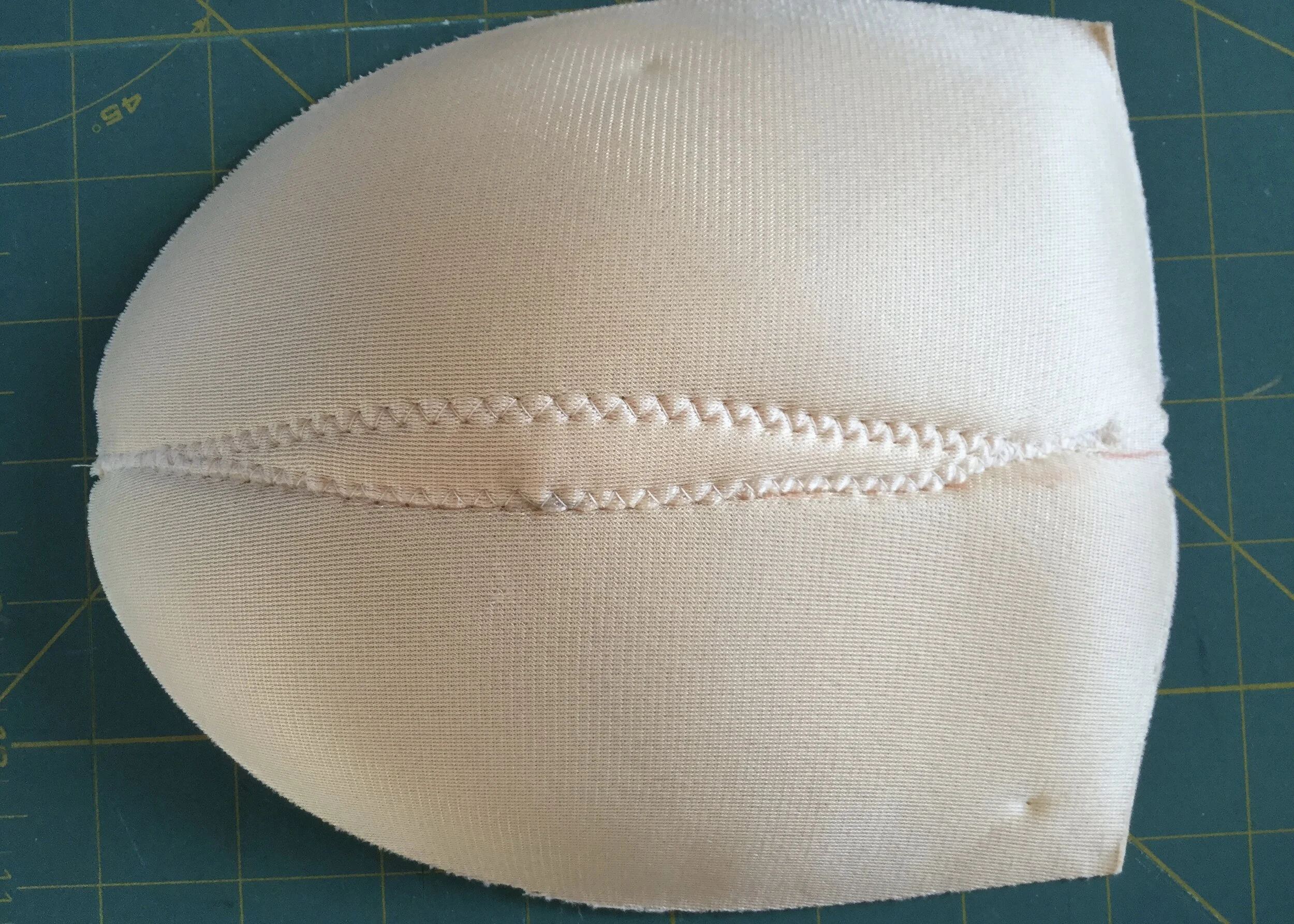 Zigging closed the tuck on the belly piece.