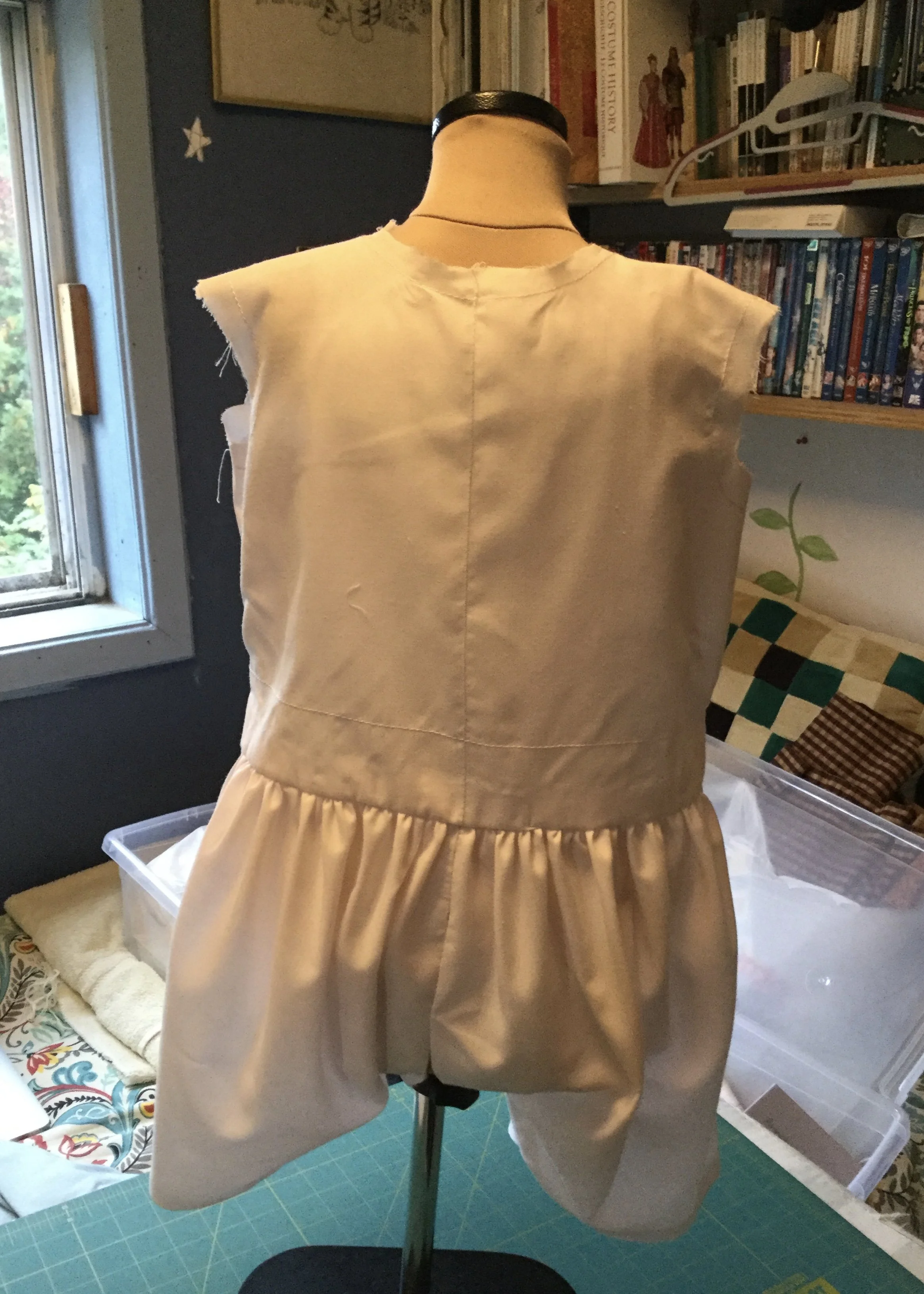 After opening up the inseams, but she's still got a bit of a wedgie.
