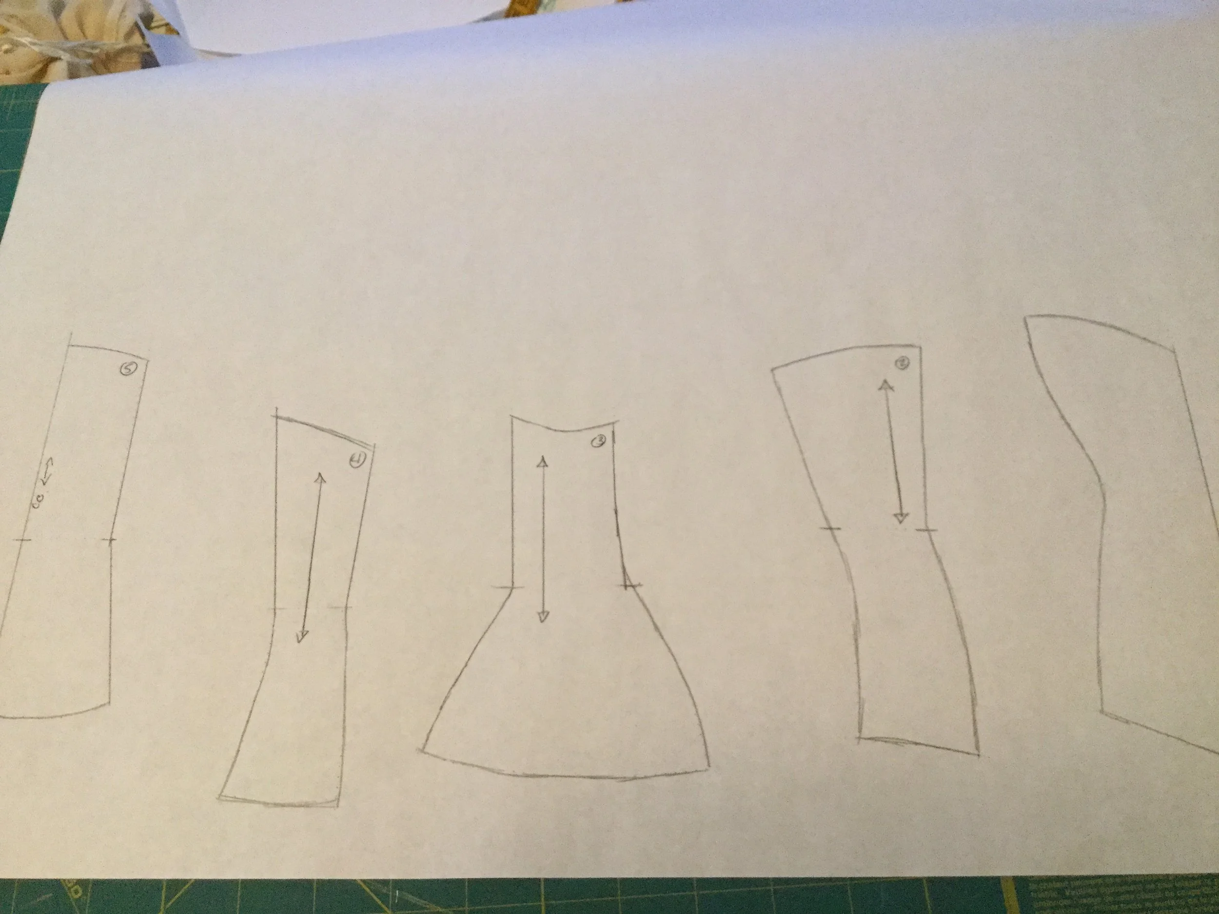 Initial tracing of the drape.