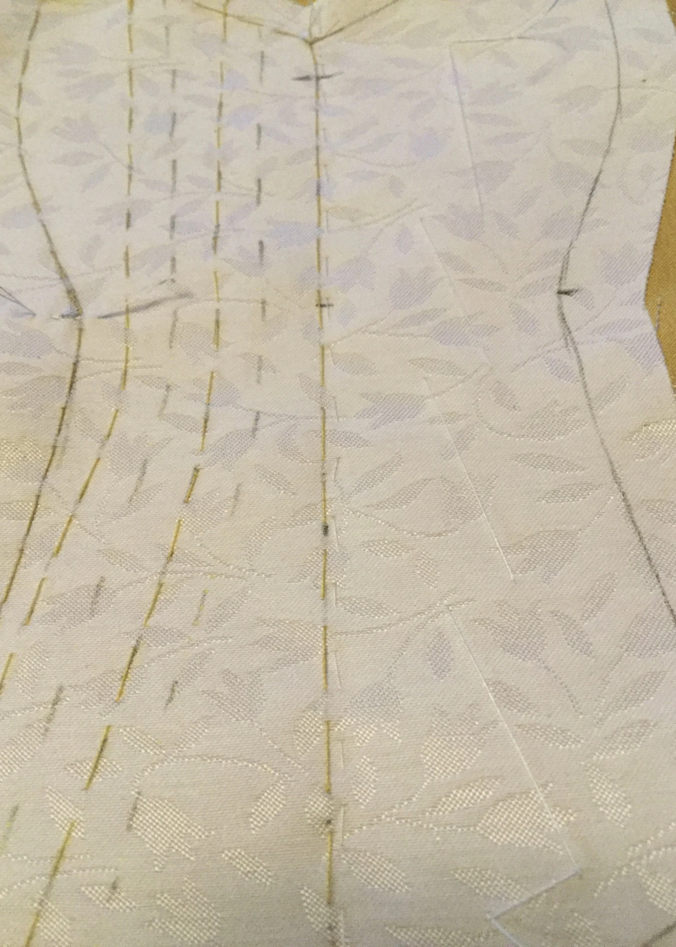 Basting the facing to the front.
