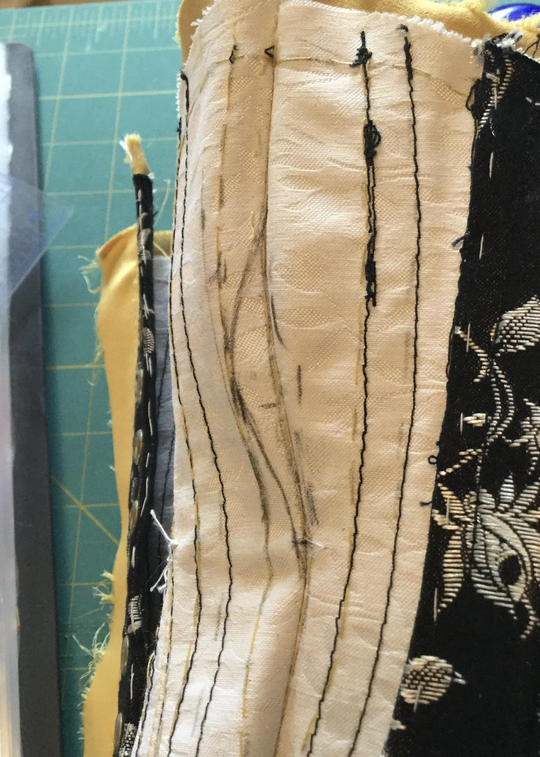 Drawing the new stitching line.