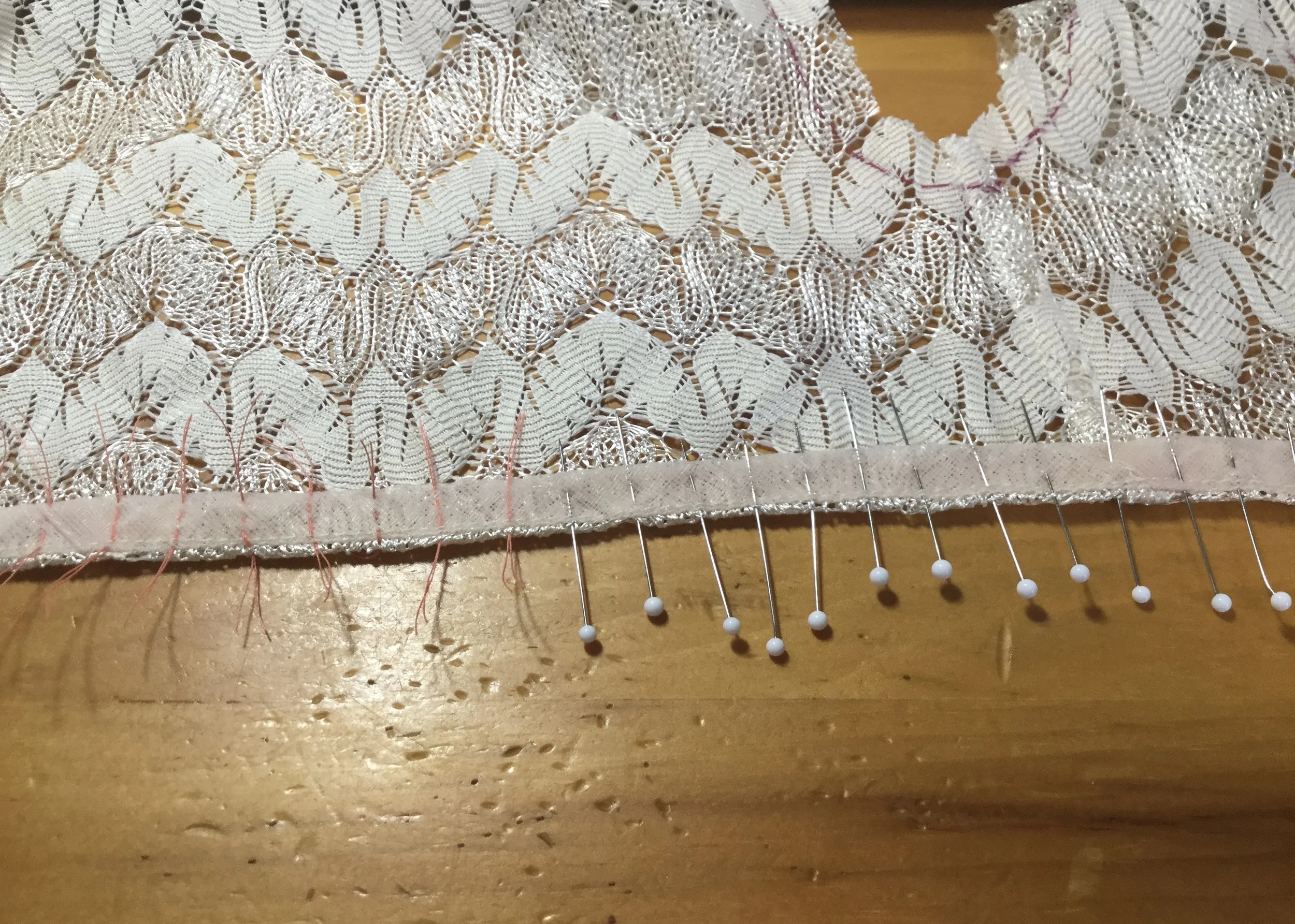 Marking the bead placement.