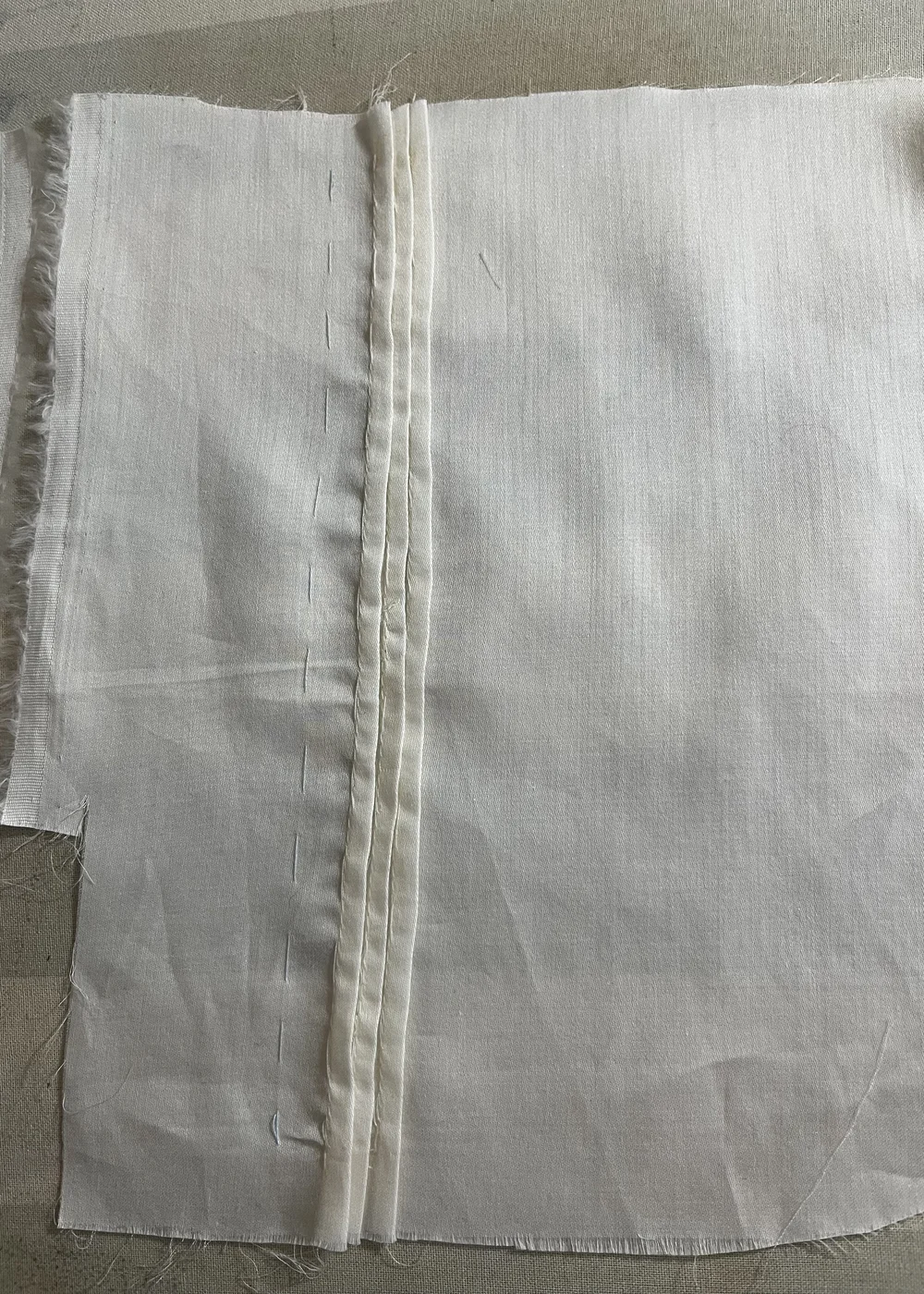Finished tucks, but too wobbly.