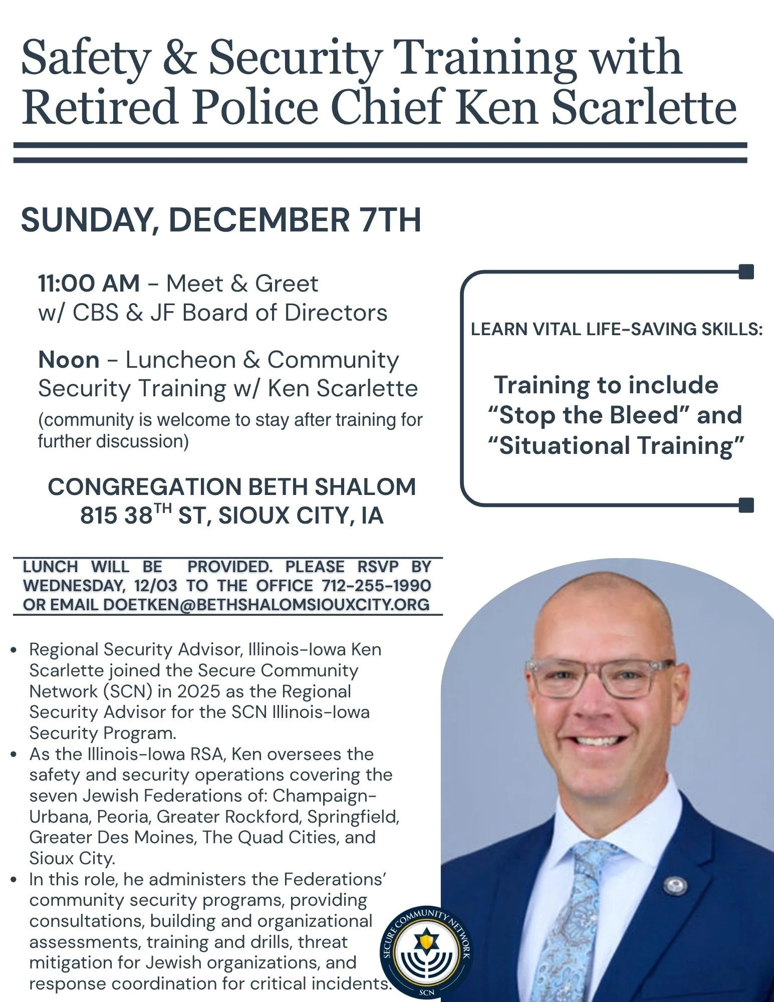 Safety &amp; Security Training at Noon