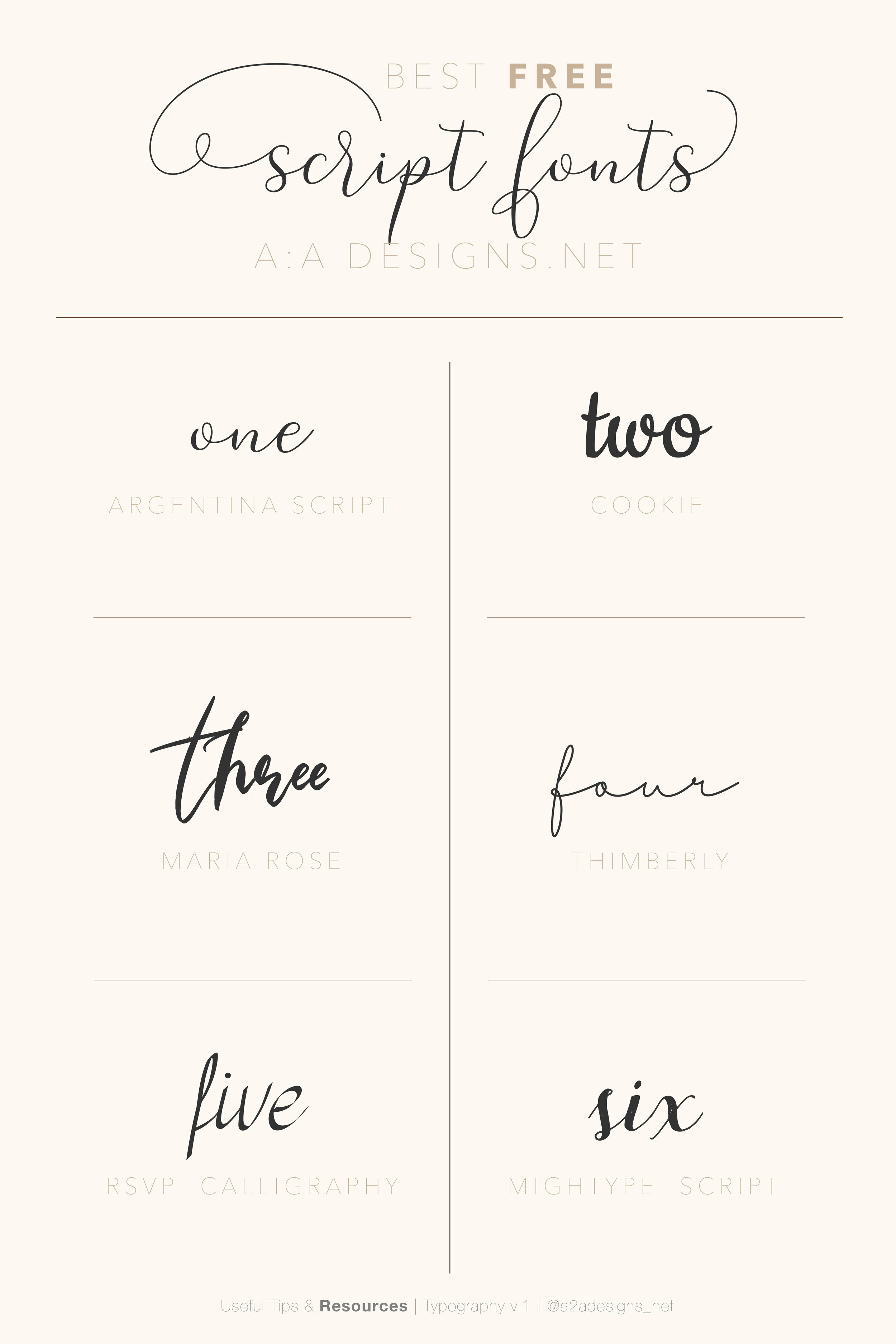 Best Free Script Fonts — A:A Designs | Squarespace Website & Brand ...