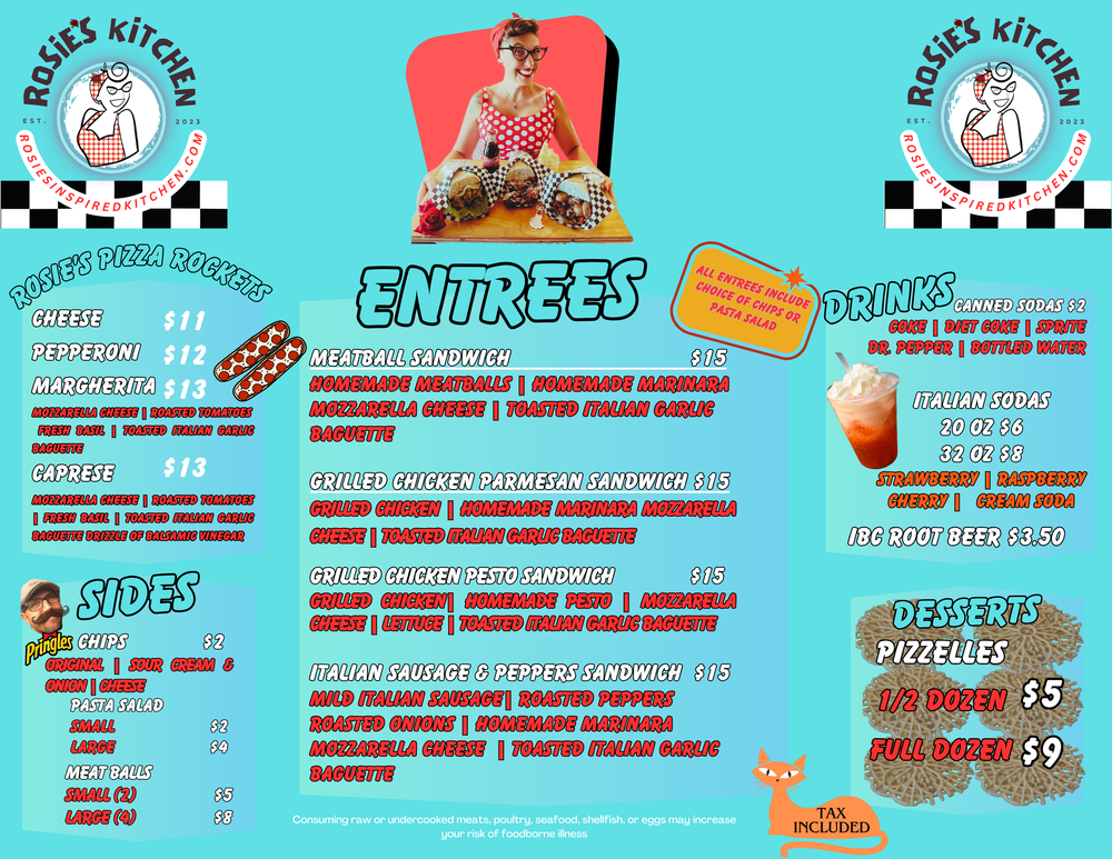 Menu 1 — Rosie's Kitchen Inspired Cuisine