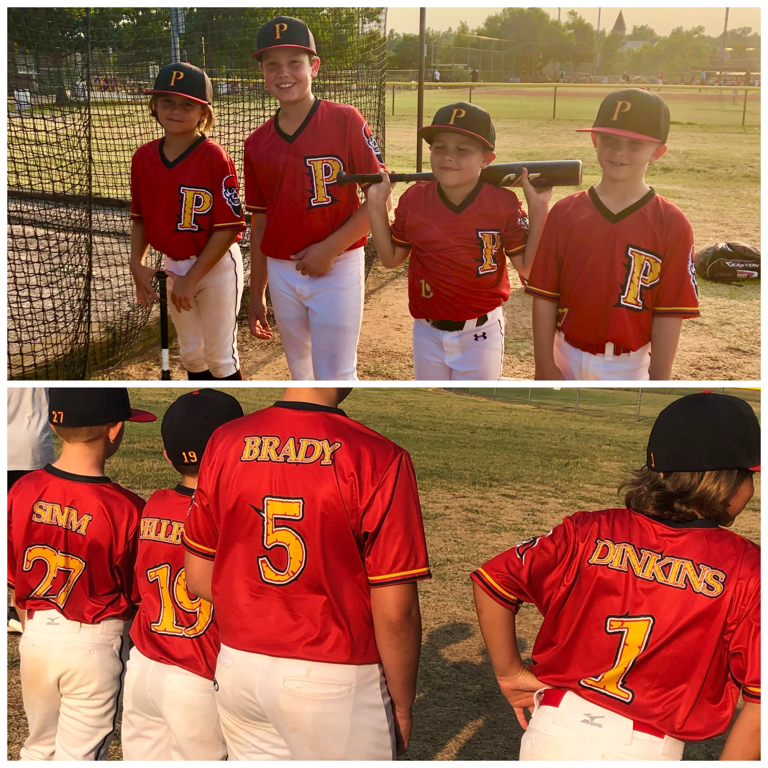 Actual photo of printed baseball uniform