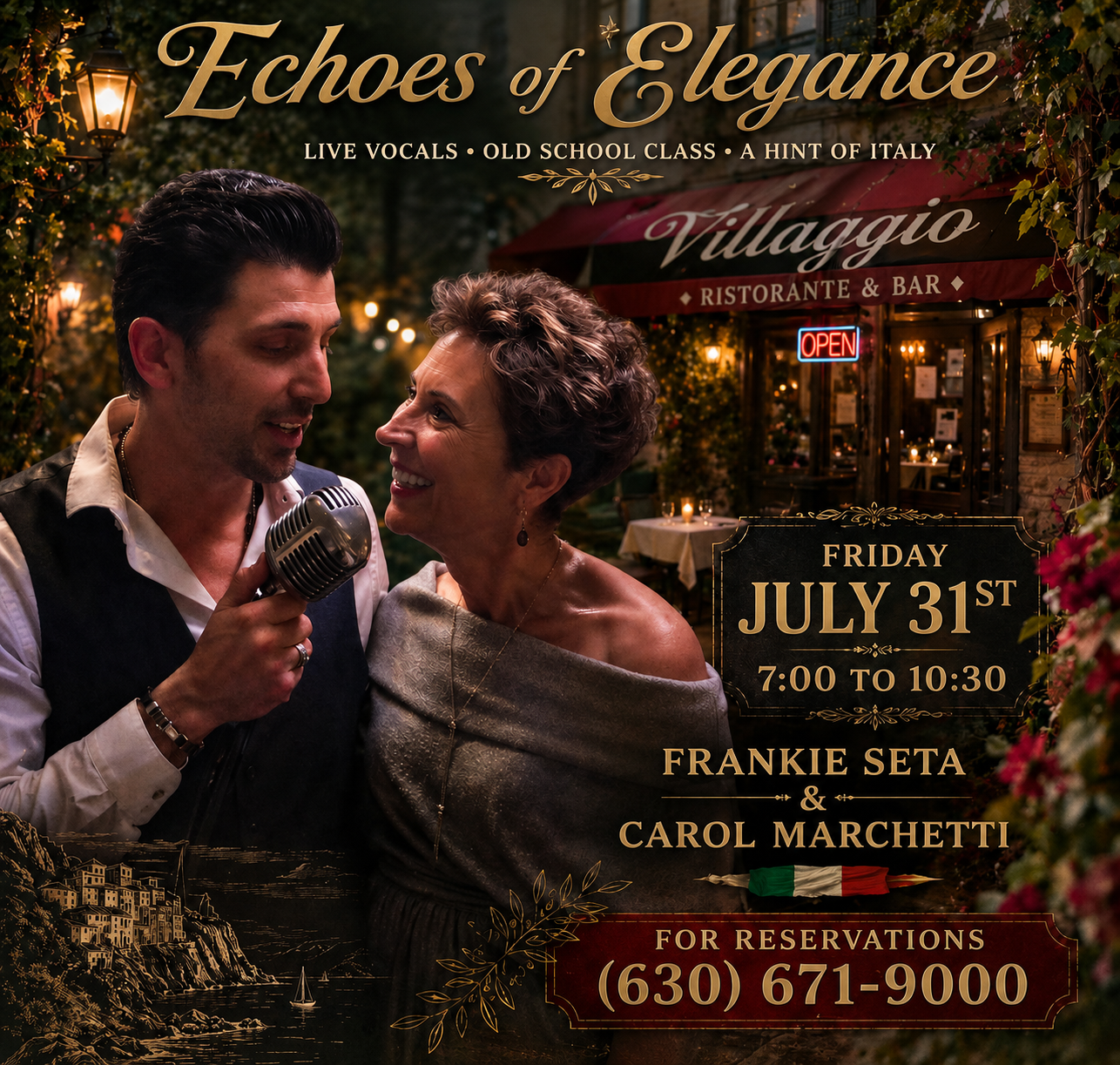 Frankie Seta & Carol 
Friday, July 31st 7:30 p.m.