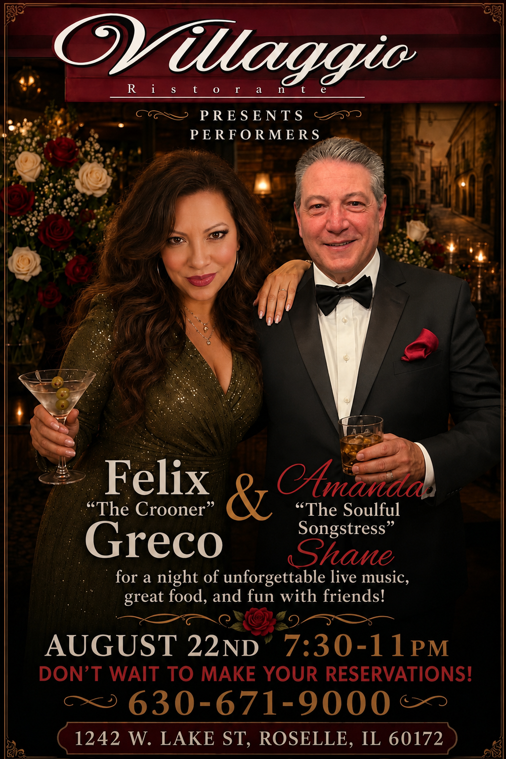 Felix Greco & Amanda Shane
Saturday, August 22nd