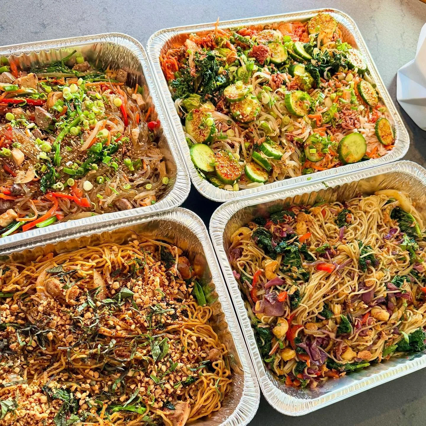 It’s too hot to go outside. Good thing we cater. Let us bring the bowls to you—fresh, fast, and office-approved. 🍜💜☀️💻