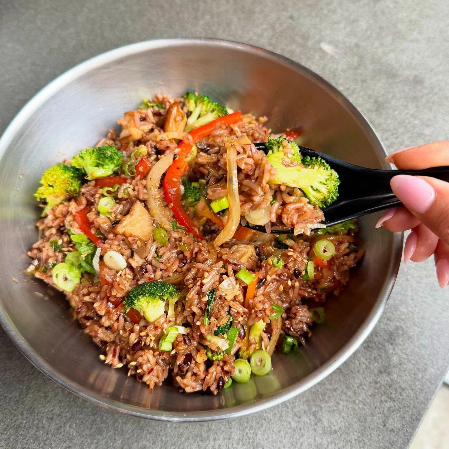 Our KBBQ Fried Rice is calling your name. One bite of this perfectly sweet and savory bowl, and you’ll be hooked. Add protein of your choice. 100% gluten-free. 🍚💜