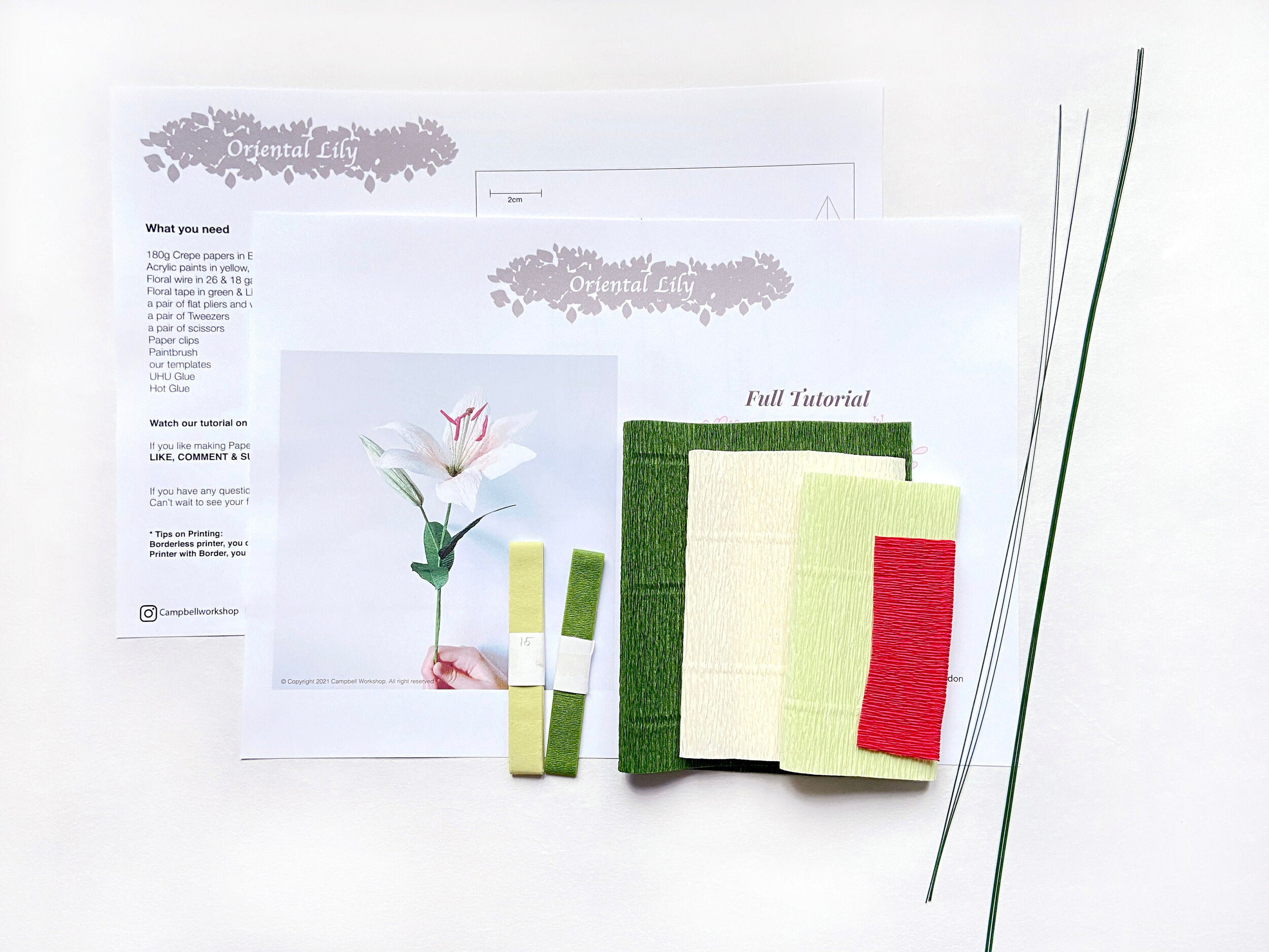 Crepe paper Oriental Lily Stargazer lily