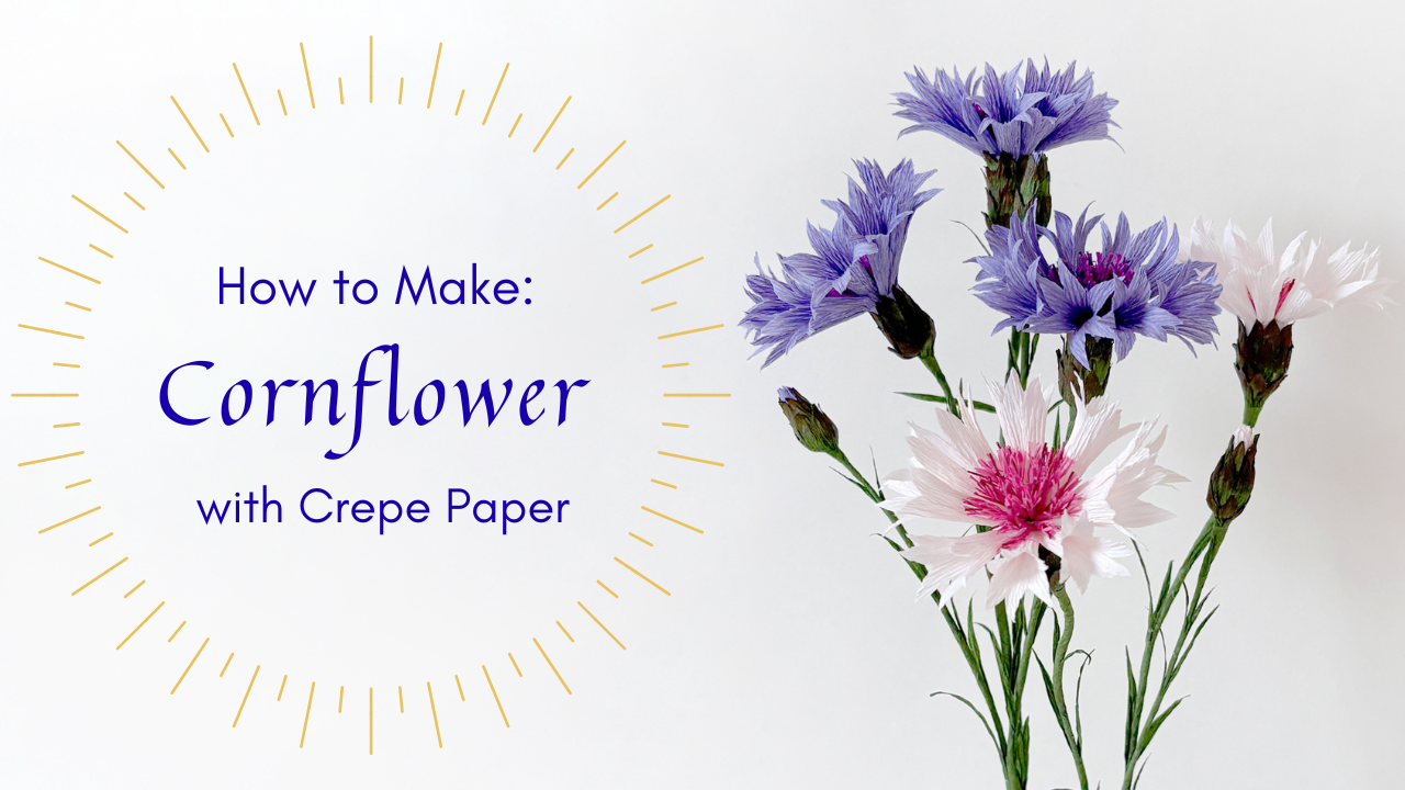 Crepe paper Cornflower