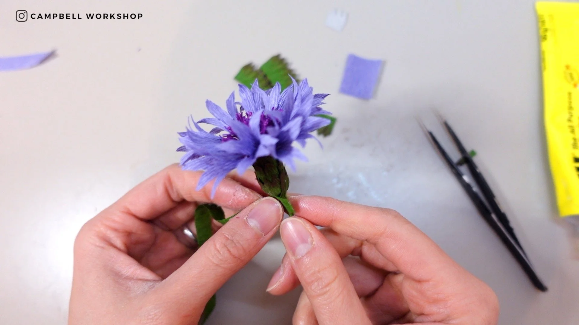 Crepe Paper Cornflower