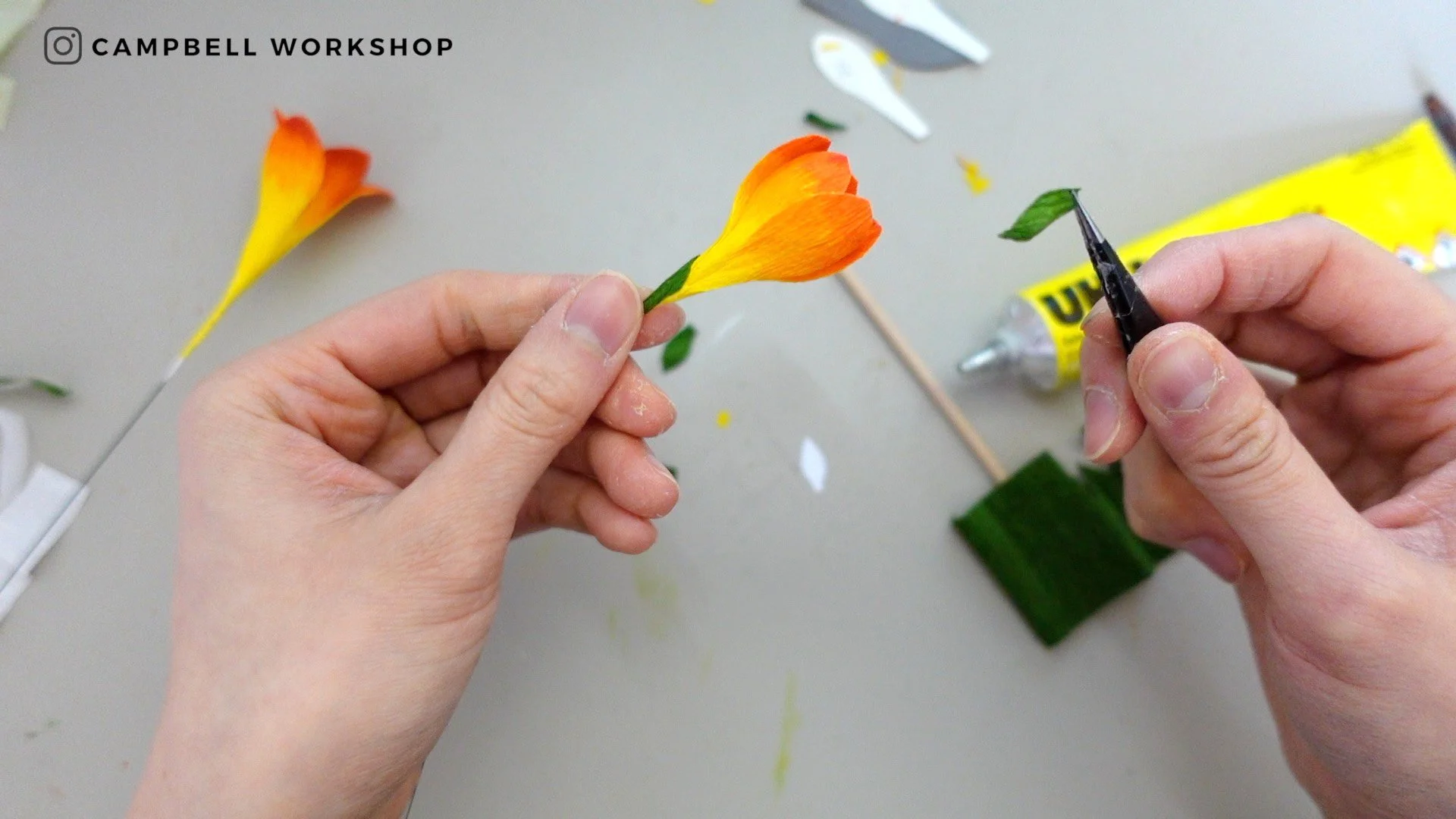 Gersoniel 57-Piece Crepe Paper Flower Kit - 6 Colors With Wire & Tape
