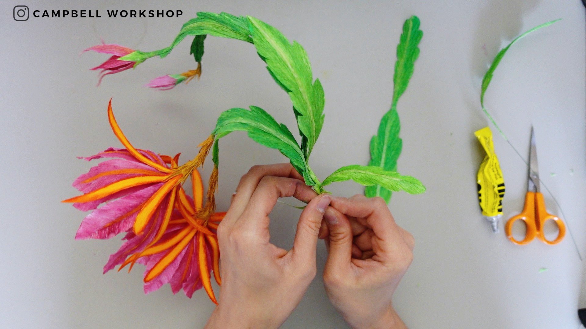 Crepe Paper Christmas Cactus