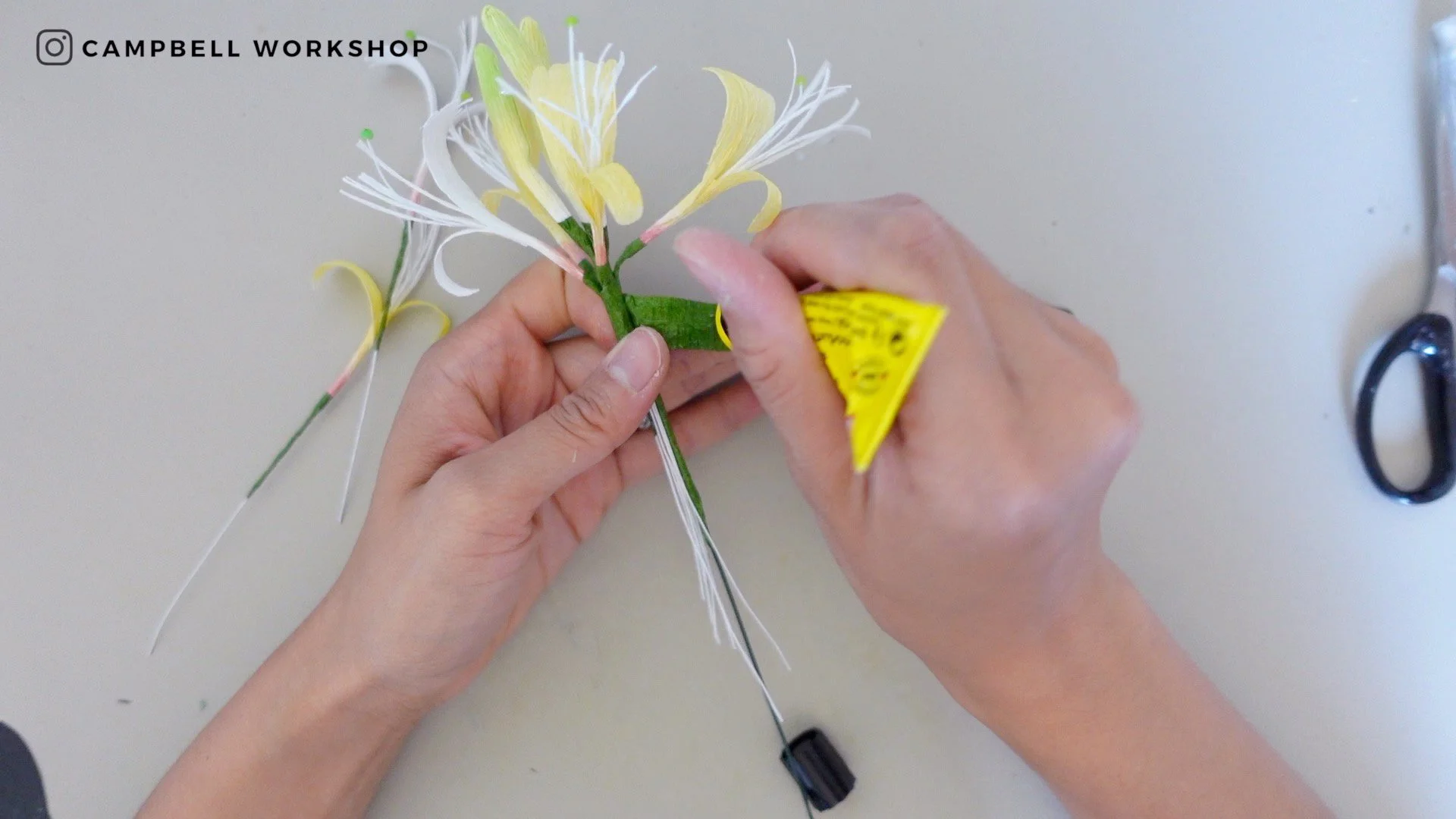 Crepe Paper Honeysuckle flower