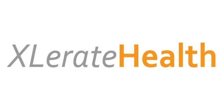 Logo with the text 'XlerateHealth', 'Xlerate' in gray and 'Health' in orange.