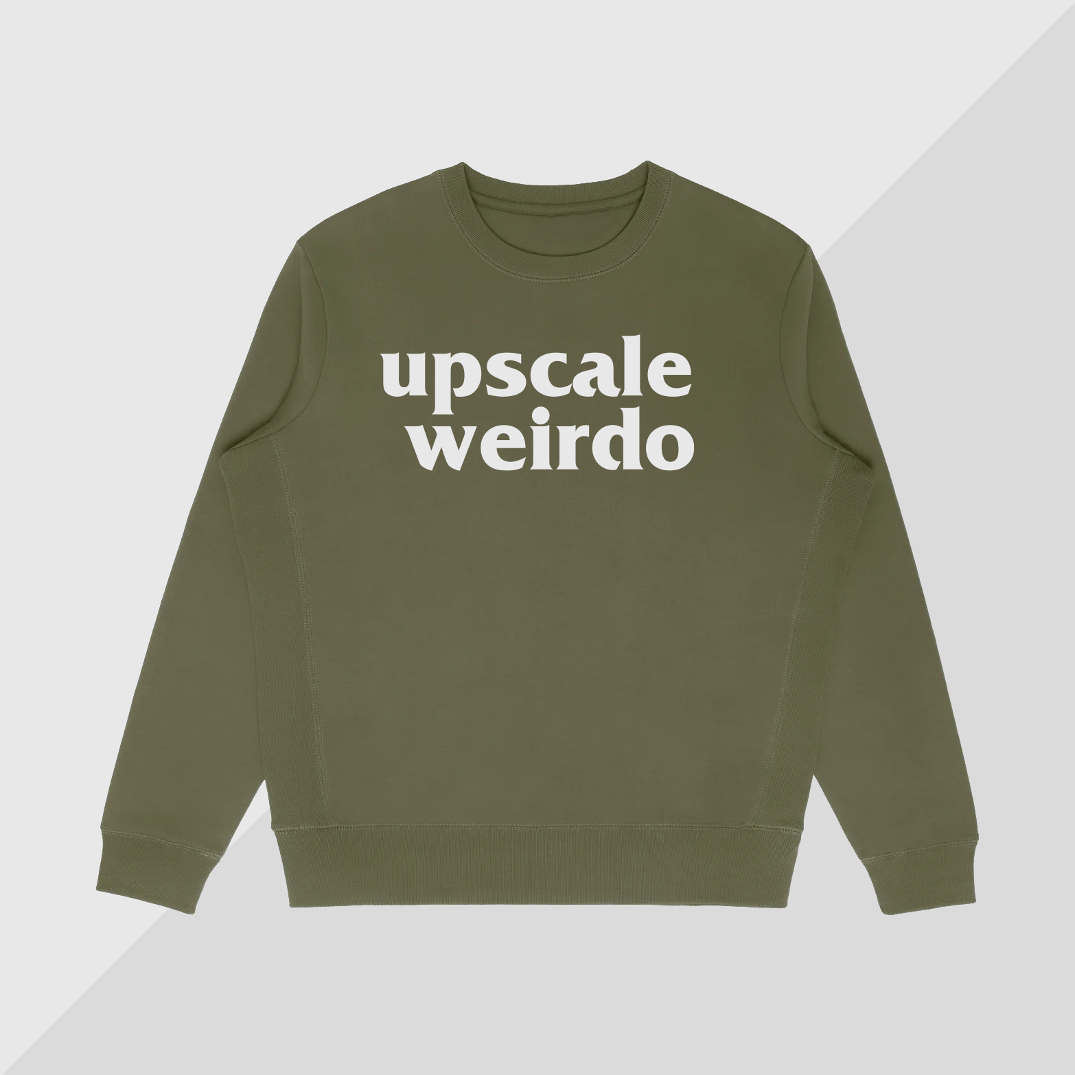 Olive UW White Logo Crewneck