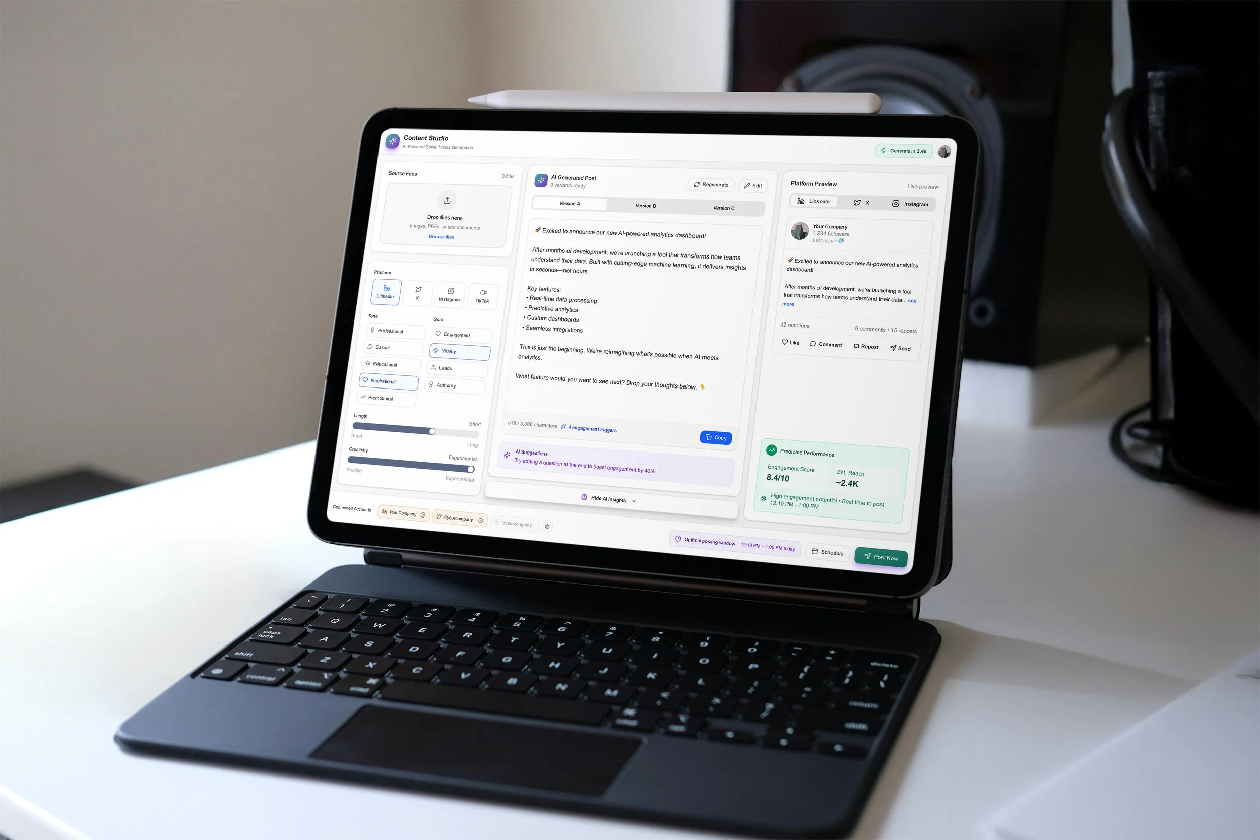 Content Studio: AI-Content Curation iPad App
