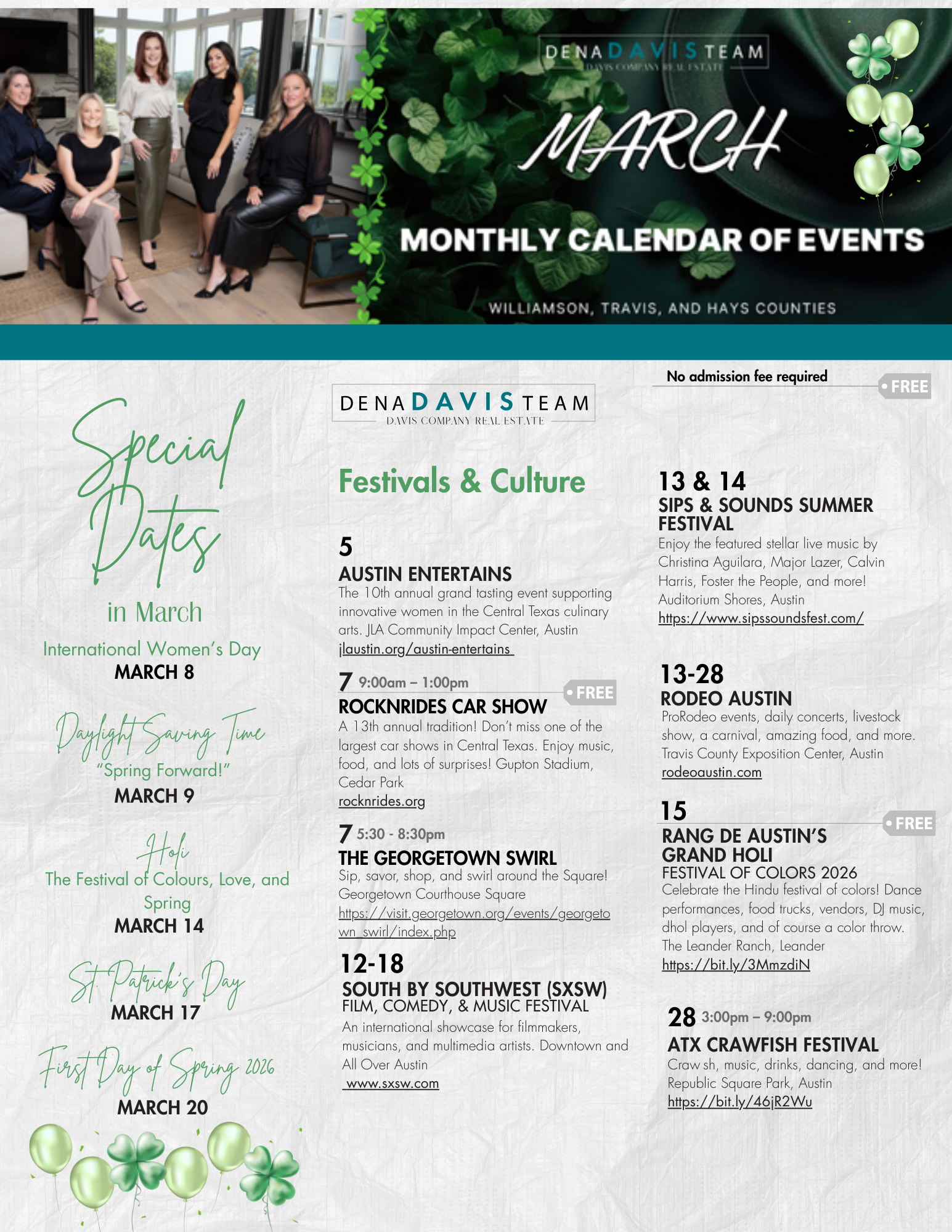 March in Austin- Plan Your Events!