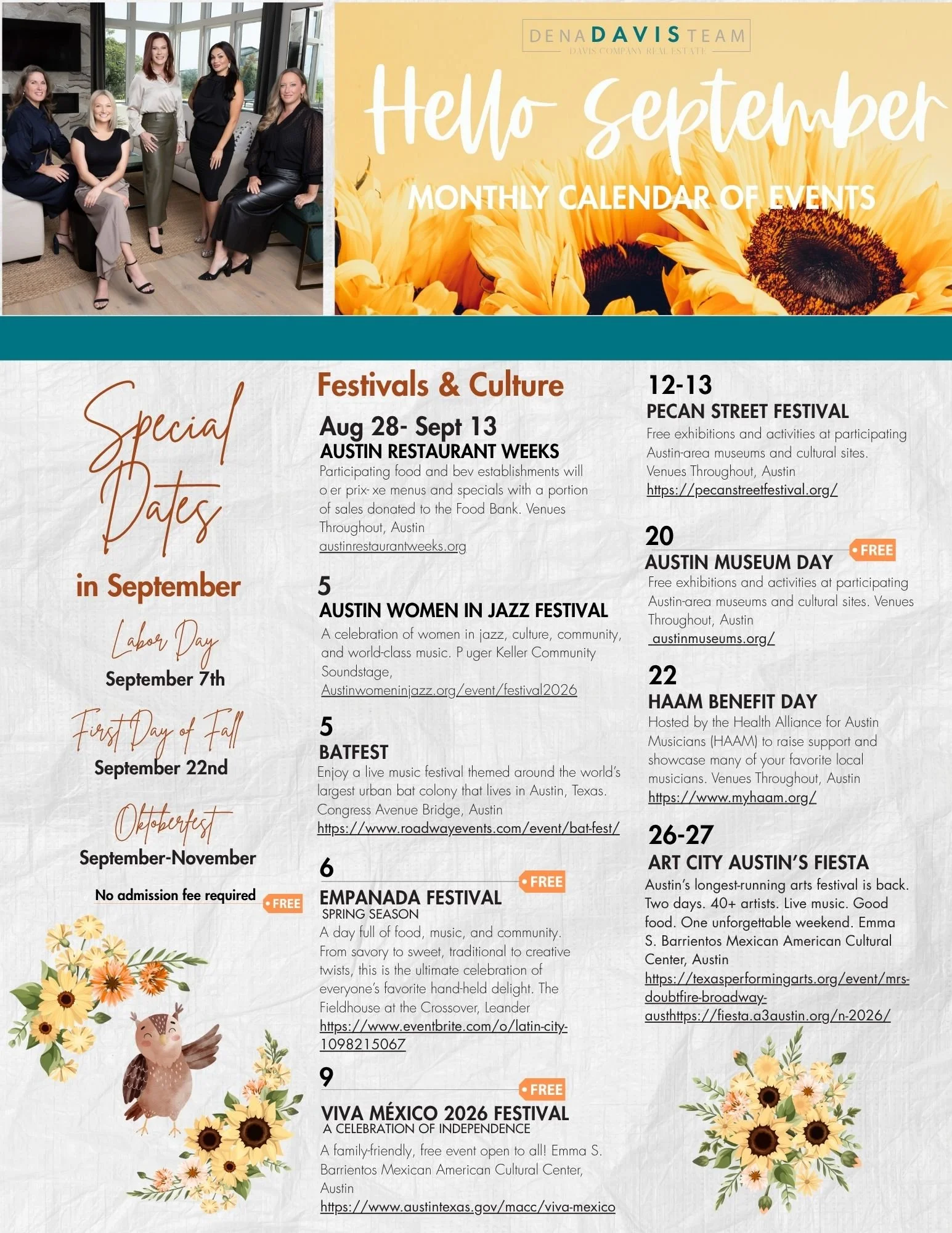 September in Austin- Plan Your Events!