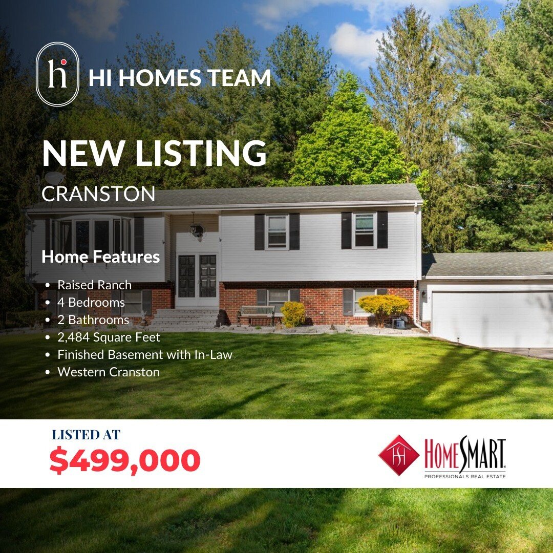 Brand new listing by @hi_darai in Western Cranston!

Super spacious raised ranch with a fully finished in law space on the bottom floor! Lovely sun filled porch and a great private backyard. Come see it this weekend at our open houses! DM us for more