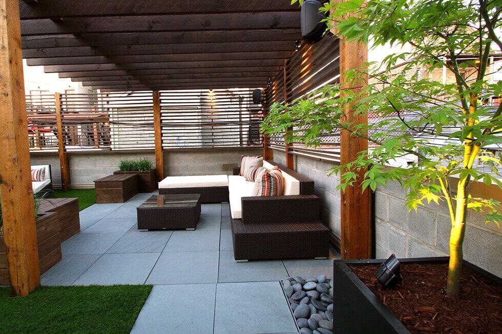 Chicago Garage Roof Deck Pergola