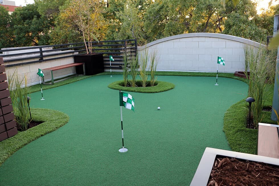 Roof Drainage Options in Chicago with Putting Green
