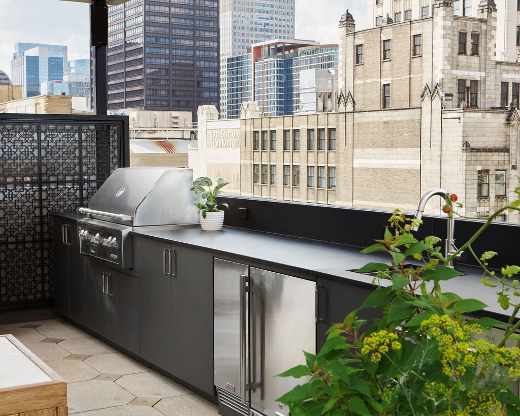 Downtown Chicago High Rise Rooftop Kitchen