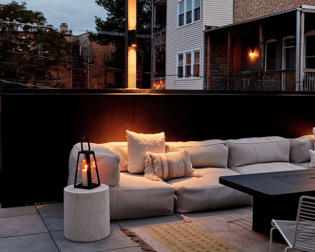 Outdoor Boho Rooftop Deck Design in Chicago