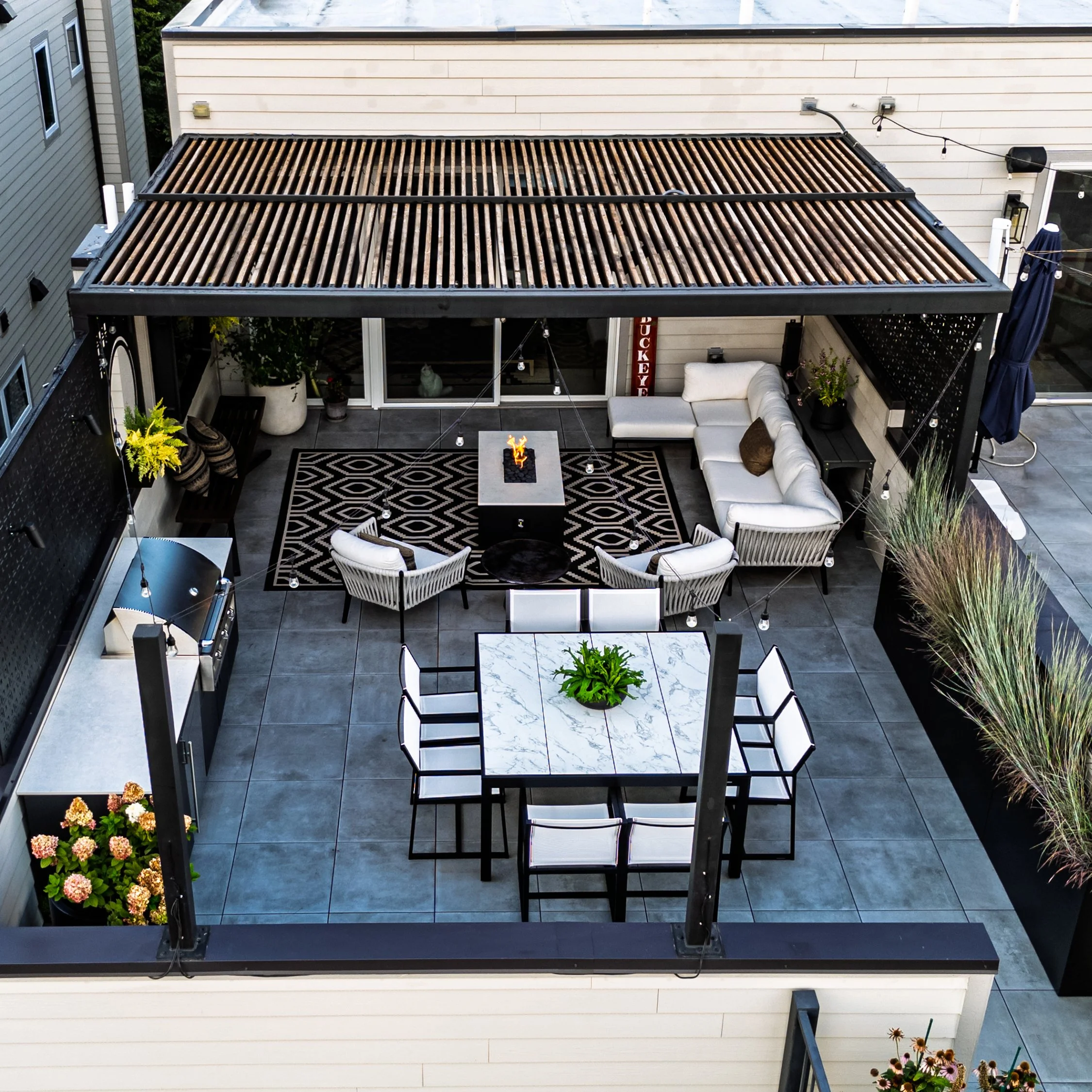 Wicker Park Rooftop Deck Design &amp; Pergola Installation