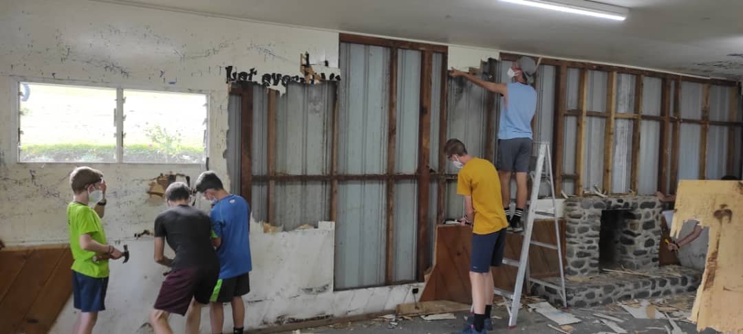 Working with the youth to restore a dilapidated building