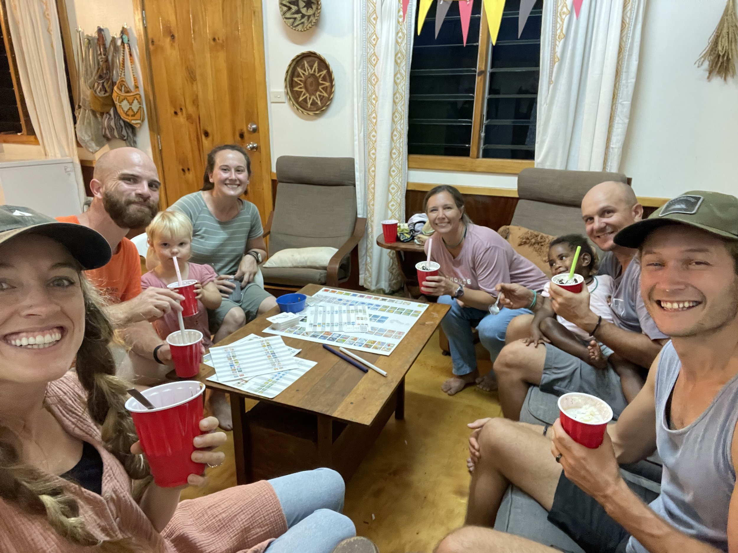 Celebrating Luke checking out of the national language!