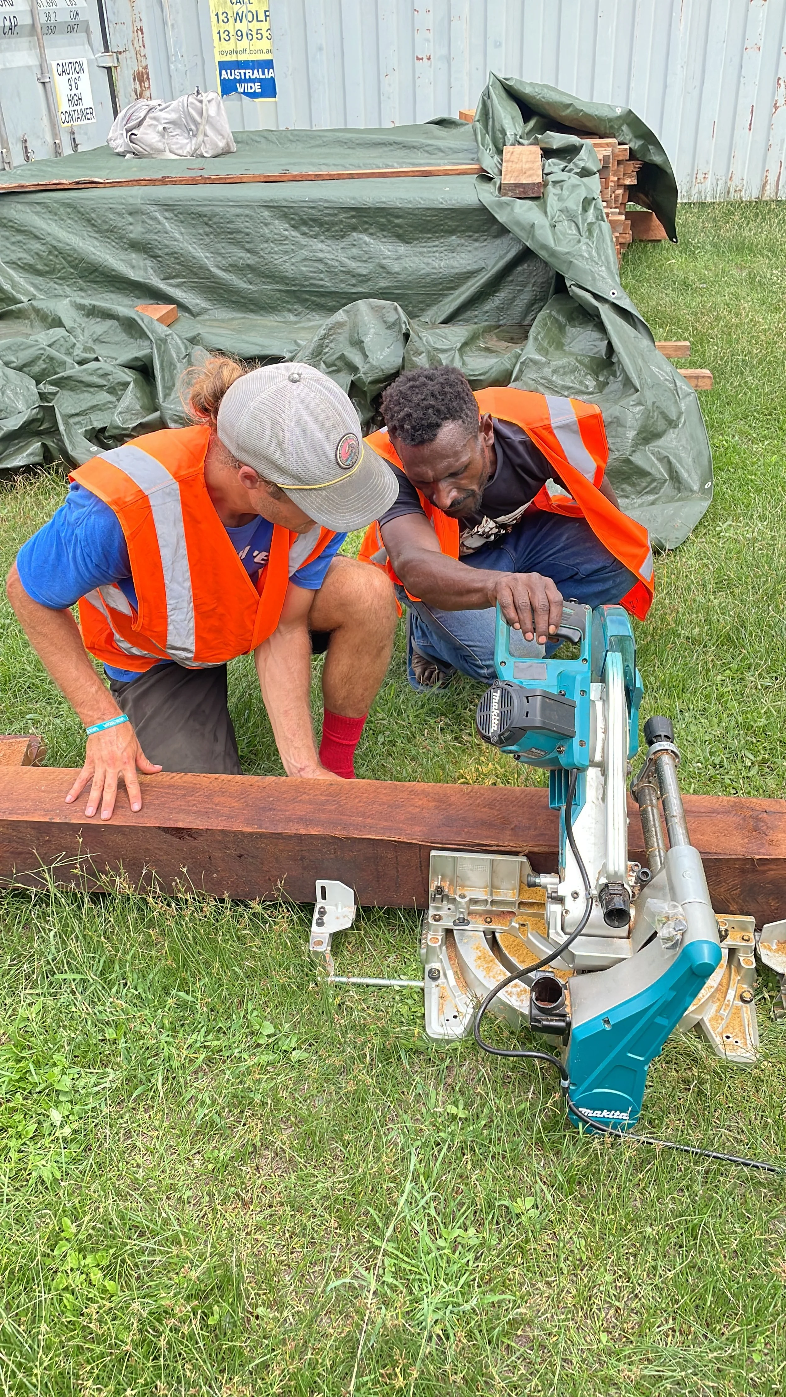 Sem and Luke cutting posts