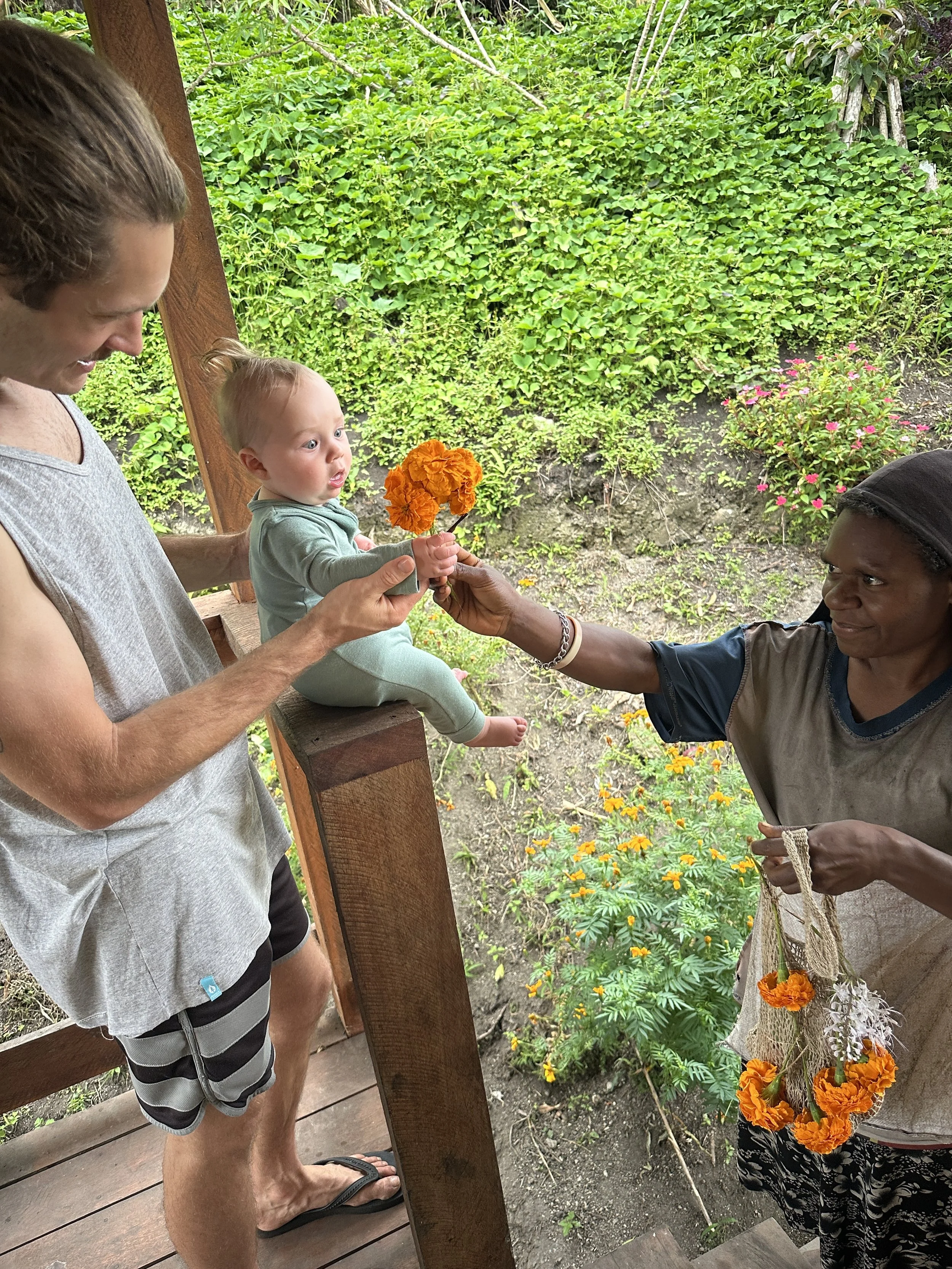  Our sweet friend Ruti gave Naz a traditional Uruwa welcome with flowers and a handmade bag 