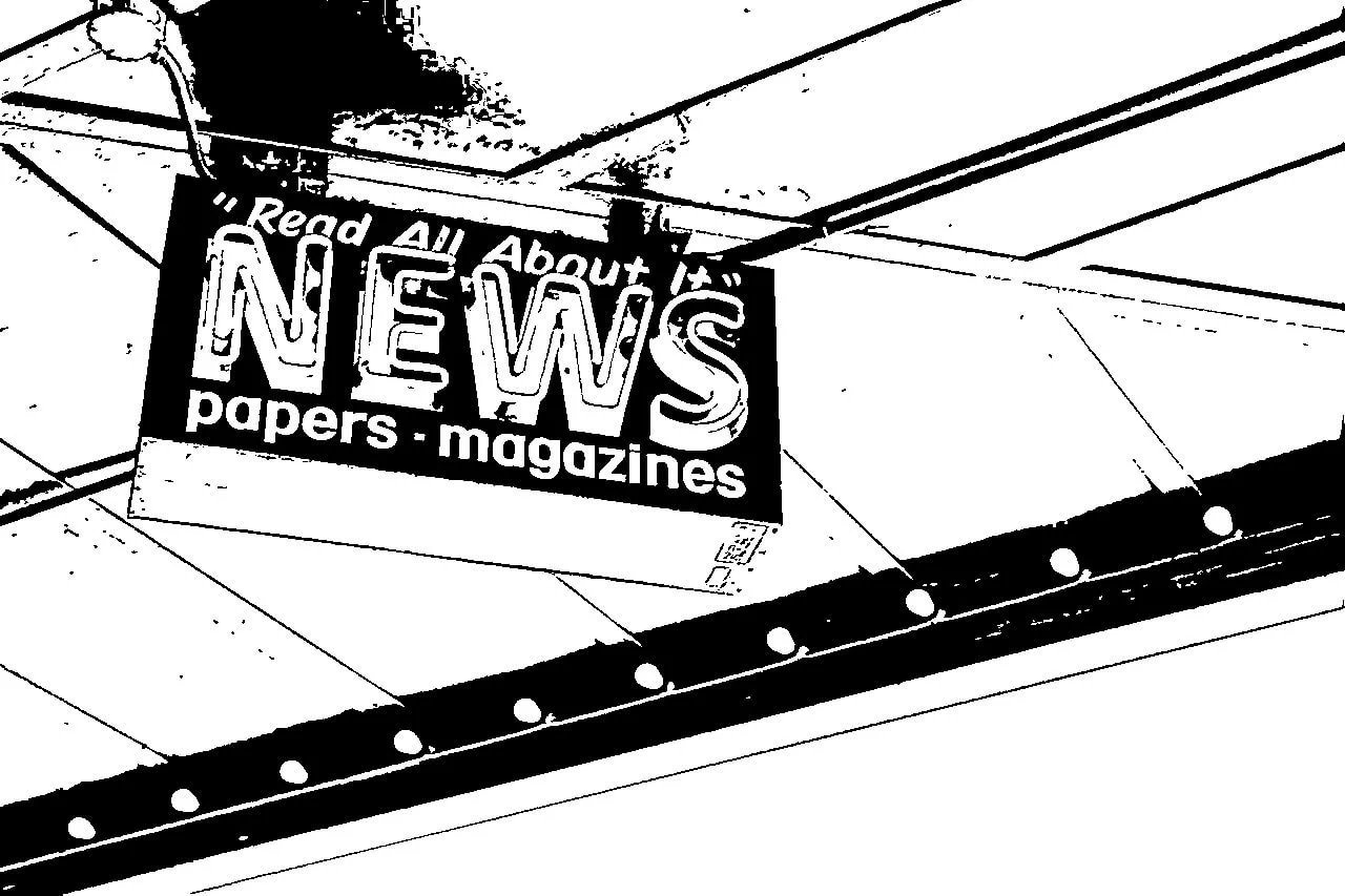 sign that says “Read All About It – NEWS – papers – magazines”, inviting you to learn about the Expressive Therapies Continuum Model