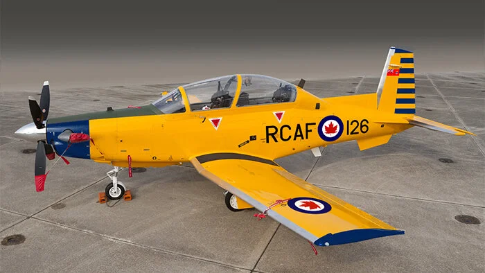 The initial concept proposed by Moose Jaw was spectacular in every respect and beautifully presented, but unfortunately from a period nearly 20 years after the cessation of the BCATP. It would have been a wonderful thing to see. The postwar maple leaf roundels were the giveaway. Photo: RCAF