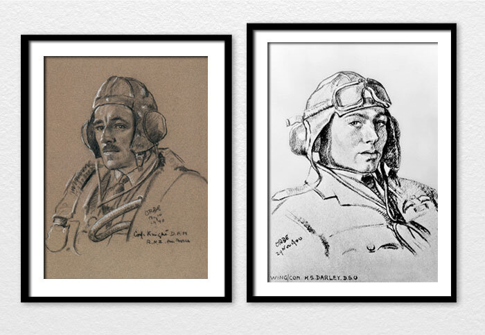 Earlier portraits by Cuthbert Orde showed men in flying gear—like&nbsp;Corporal&nbsp;(later Flight Lieutenant)&nbsp;Colin&nbsp;Beresford Graham&nbsp;Knight, DFM, (left)&nbsp;of the Royal New Zealand Air Force and&nbsp;Wing Commander&nbsp;(later Grou…