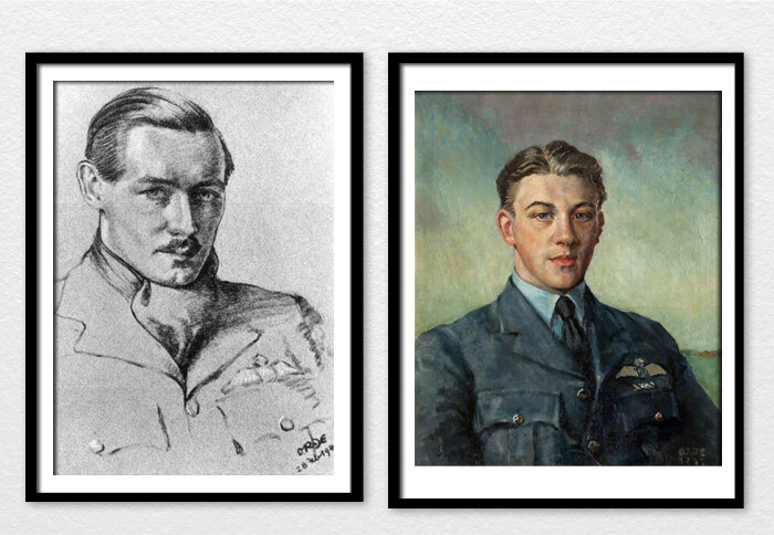 Flying Officer&nbsp;(later Group Captain)&nbsp;Peter Gerald Hugh&nbsp;Matthews, DFC&nbsp;and&nbsp;Flying Officer&nbsp;(later Wing Commander)&nbsp;Roland Prosper&nbsp;“Bee” Beamont, DSO and Bar, DFC and Bar, MiD—both portraits by OrdeThere is little …