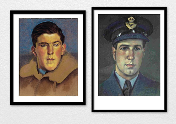 Two colour portraits by Eric&nbsp;Kennington.&nbsp;Big-jawed&nbsp;Pilot Officer Michael James Herrick, DFC and Bar&nbsp;(left) was born in 1921 in Hastings, New Zealand in the Hawke’s Bay area. While in high school, he learned to fly at a local civi…