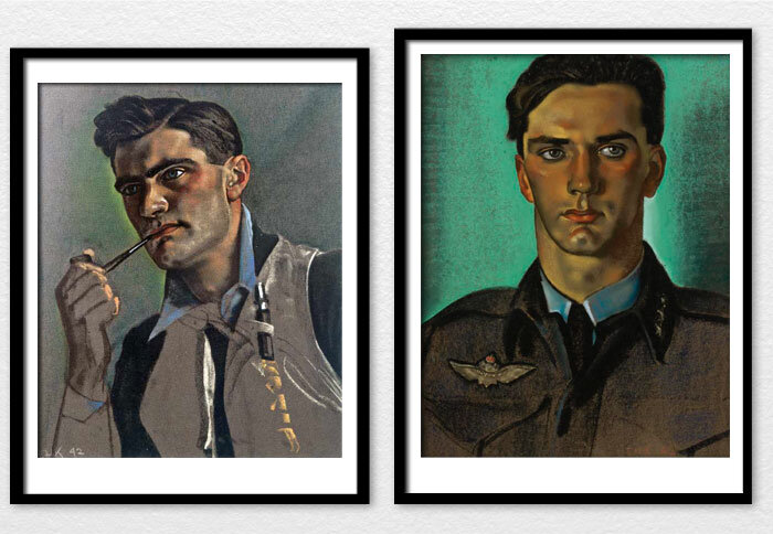 Two&nbsp;portraits by Kennington in 1942 portraying men&nbsp;who led Norwegian fighter&nbsp;pilots into battle in the Second World War—Flight Lieutenant (later Air Vice Marshal)&nbsp;Francis David Stephen&nbsp;Scott-Malden, DSO, DFC and Bar&nbsp;(le…