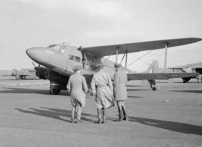 Southgate flew a number of de Havilland types, including the elegant looking, but somewhat maligned, four-engined DH.86 Express. Flying the Express, his VIP passenger manifest included such luminaries as Lord “Boom” Trenchard and Field Marshal Allan Brooke. Here, we see a 24 Squadron DH.86 Express awaiting the imminent arrival of British Army brass including the Commander-in-Chief, Scottish Command at RAF Lerwick. Photo: Imperial War Museum.
