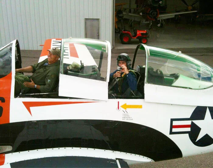 And this is what Todd took at that very moment. Dave strapped in tight, yet Bruce is relaxing. Photo: Todd Lemieux