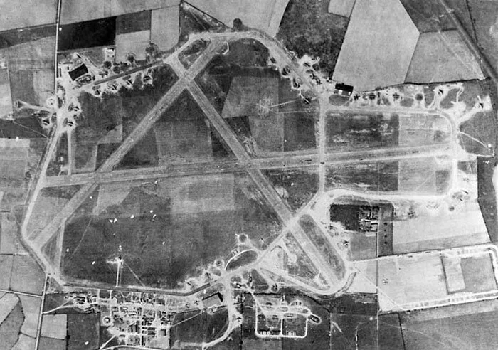 RAF Tholthorpe was a Bomber Command base used by two Canadian Halifax squadrons—425 Alouette and 420 Snowy Owl. In December 1943, No. 420 and No. 425 Squadrons were moved to Tholthorpe airfield, having just returned from service with Wellingtons in North Africa. No. 420 Squadron flew 160 operations from Tholthorpe airfield and lost 25 Halifaxes. No. 425 squadron flew 162 operations from Tholthorpe airfield and lost 28 Halifaxes. In all, 119 Halifax bombers were lost from Tholthorpe. Tholthorpe was nearly 400 kilometres from the site of the crash. The squadron had just transitioned to the Halifax from Wellingtons, and this was a training mission. Photo: RAF