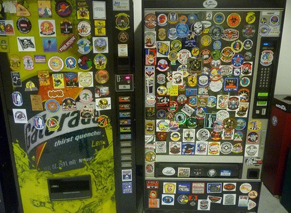 In some squadron hooches, the vending machines are victimized by visiting units to the point where one probably cannot see what one is buying. Creative, but with no risk attached, the zapping of vending machines has a degree of difficulty of less than zero. Photo by exostratics at Flickr.com